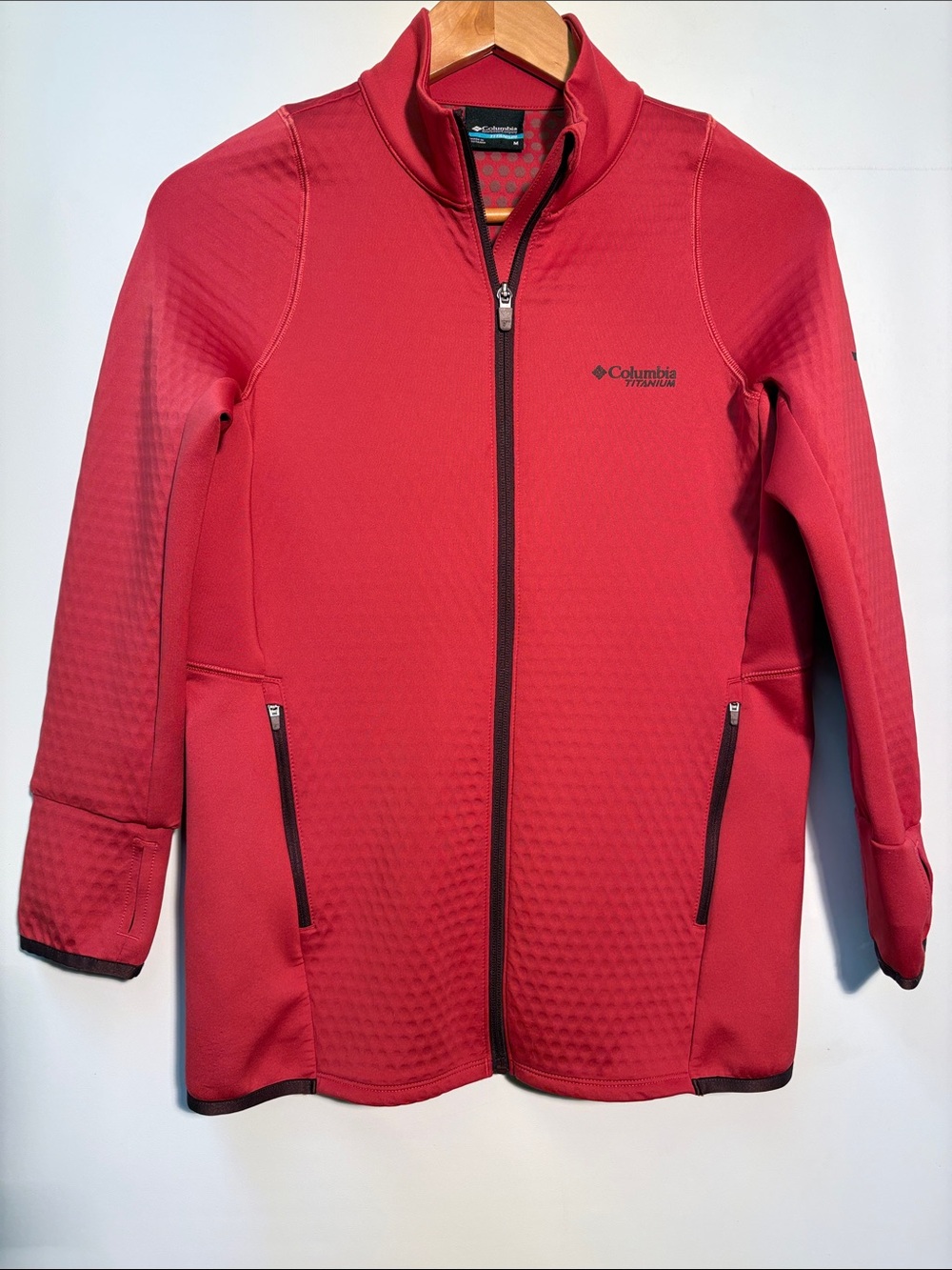 Columbia Red Full-Zip Utility Jacket